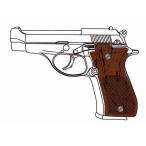 マルシン工業 完成品 M84 エクセレントヘビーウエイト ハーフチェッカー木製グリップ仕様モデルガン 返品種別B