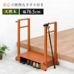 ショッピング玄関 HAGIHARA(萩原) 手摺り付き玄関踏み台(幅76.5×奥行35×高さ80cm) 両手すりタイプ VH-7934LBR-D 返品種別A