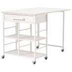HAGIHARA(萩原) バタフライワゴン(ホワイト・幅60×奥行42/ 100×高さ70cm) LW-4531WH 返品種別A
