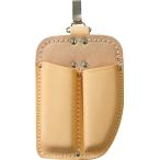 OWL 牛革型押剪定鋏サック カン付(2丁差) #1001 返品種別A