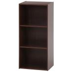 ショッピングカラーボックス 不二貿易 カラーボックス 3段(ブラウン) 43857 返品種別A