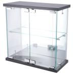 不二貿易 卓上ガラスコレクションケース(ブラック) 背面ミラー(外寸(約)：幅42.5 × 奥行20 × 高さ42.5cm) G256-M BK 74073 返品種別A