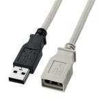 サンワサプライ USB2.0延長ケーブル(5m・ライトグレー) KU-EN5K 返品種別A