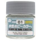 GSIクレオス 水性ホビーカラー スーパーメタリック スーパーファインシルバー(HSM01)塗料 返品種別B