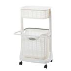 ショッピングランドリーバスケット サンコープラスチック ランドリーバスケット(2段 バスマットハンガー付) BH-302 返品種別A