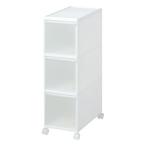 吉川国工業所 スリムストレーシミティストッカー ホワイト キャスター付 3段 MS-30W 返品種別A