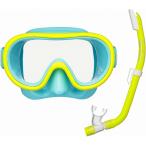 Reef Tourer( leaf Tourer ) маска &. имеется W защита воздуховод "snorkel" ребенок (4~9 лет ) для 2 позиций комплект ( голубой flash желтый ) возвращенный товар вид другой A