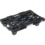 トラスコ中山 樹脂製平台車 ルートバンメッシュタイプ 615×415 オール自在(黒) MPK-600J-BK 返品種別B