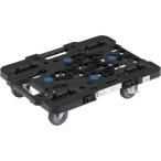 トラスコ中山 樹脂製平台車 ルートバンメッシュタイプ 515×385 4輪自在 ストッパー付(黒) MPK-500JS-BK 返品種別B
