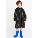 BACKYARD FAMILY(バックヤードファミリー) キッズレインコート 男の子(恐竜ブラック・100cm) ／5日〜7日で出荷／ 返品種別A