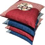 ショッピング座布団 座布団カバー ４枚組 各２枚 ふくろう 約５５×５９ｃｍ ＲＥＢＬ 【日本製】 【銘仙判】 【メール便対応限定】 【かわいい】 【フロアークッションカバー】