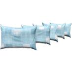 ５個 枕カバー付 かためのハードパイプ枕 タイル 約３５×５０ｃｍ ＢＬ 【日本製】 【パイプ枕】 【通気性】 【清潔】