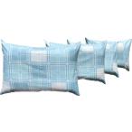 ４個 枕カバー付 かためのハードパイプ枕 タイル 約４３×６３ｃｍ ＢＬ 【日本製】 【パイプ枕】 【通気性】 【清潔】