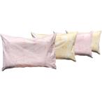 ４個 枕カバー付 やわらかめソフトパイプ枕 サラサ 約３５×５０ｃｍ ＰＫ２個ＢＥ２個 【日本製】 【パイプ枕】 【通気性】