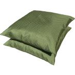 ２枚 ヌード座布団 ＋ 座布団カバー カチオン刺し子 の セット 約５５×５９ｃｍ ＧＮ【圧縮していない】【ヌードクッション】【銘仙判】【和室】
