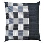 座布団カバー 55 59 しじら格子 ブラ�