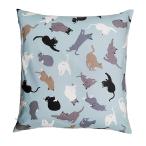 座布団カバー 55 59 １枚組 ネコ ブル