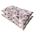 ２枚セット 長座布団カバー ネコ ベ