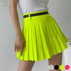  Golf юбка женский Корея одежда лето весна плиссировать neon флуоресценция внутренний брюки в одном корпусе мини длина розовый желтый белый чёрный .... рука прекращение 