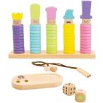 遊びが40種類以上　RING10 積み木　はじめてのつみき 対象月齢：1.5歳〜 知育玩具 木のおもちゃ ウッディプッディ 指先トレーニング 出産祝い G03-1177 4041-038