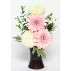 全長約20cm 花器付き 造花 お供花 仏花 お供え花 仏壇花 お仏壇用に アレンジ花　1本 K-1128