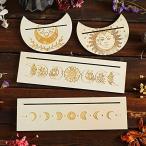 Wooden Tarot Card Stand holder 4 Pieces Moon Phase Tarot Card Altar Stand M