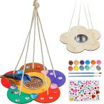 Kids Arts and Crafts Bird Feeders for Outside, 2-Pack DIY Wooden Paint Kits