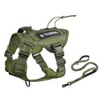 Petmolico Tactical Dog Harness with Leash, No Pull Dog Harness with Hook an