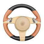MEWANT Matte Carbon Fiber + Leather DIY Car Steering Wheel Cover Accessorie