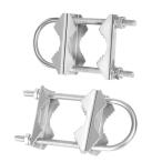 Slinkdsco Double Antenna Mast Clamp Heavy V-Jaw Bracket U Bolts Pipe Mounti