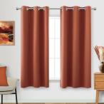 KOUFALL Burnt Orange Grommet Top Curtains for Kitchen Window 45 Inch Length