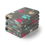 Luciphia 1 Pack 3 Blankets Fluffy Premium Fleece Pet Blanket Flannel Paw Bo