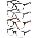 Blue Light Blocking Reading Glasses for Men 4-Pack Stylish Computer Readers