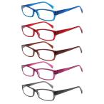 VIDEBLA 5 Pack Computer Reading Glasses Men and Women Anti Eyestrain Blue L