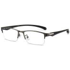 ANRRI Blue Light Glasses for Men Semi Rimless Rectangle Metal Frame UV Bloc