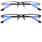 Anourney Blue Light Blocking Glasses, Lightweight Metal Half Frame Computer