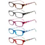 VIDEBLA 5 Pack Computer Reading Glasses Men and Women Anti Eyestrain Blue L