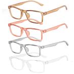 Przene 4 Pack Rectangle Blue Light Blocking Glasses,Anti Glare Eye Strain U