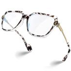 VISOONE Oversized Blue Light Blocking Glasses with Chic Square TR90 Frame a