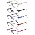 VIDEBLA 5 Pack Computer Reading Glasses Men and Women Anti Eyestrain Blue L