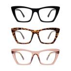 AMOMOMA Oversized Reading Glasses for Women,Trendy Cat eye Blue Light Compu