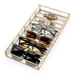 Hipiwe Glass Sunglass Organizer Tray Eyewear Eyeglass Storage Display Case