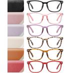CCVOO 6 Pack Blue Light Blocking Reading Glasses, Anti Headache/Glare/Eye S