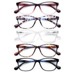 K KENZHOU 5-Pack Reading Glasses Blue Light Blocking Women/Men,Anti Headach