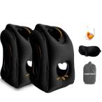 DAWNTREES air note go in type pillow 2 piece pack airplane travel for neck pillow sleeping for head neck small of the back . comfortable support airplane car bus for office ( black 