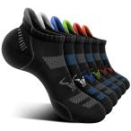 BULLIANT Men Running Socks 6Pairs-Ankle Athletic Socks Wicking Cushioned fo