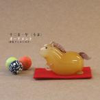 ガラス細工　硝子細工　馬　午　和物　縁起物　干支　　　干支・午（うま）オーナメント(赤色フェルト付き）