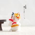 ガラス細工　ミニチュアガラス　寿司　猫田センパイ　猫　　雑貨　置物　小物　　　猫田センパイ ・お寿司頂いてます。