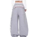  задний Logo широкий тренировочный брюки Buggy Корея Street Y2K танцевальный костюм K-POP hip-hop женский 10PA-7