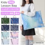レッスンバッグ ファスナー ショルダー ベルト ループ 付き 撥水 2way 女の子 男の子 小学生 子供 斜めがけ 軽量 手提げバッグ 30×40cm Hapicia ハピシア
